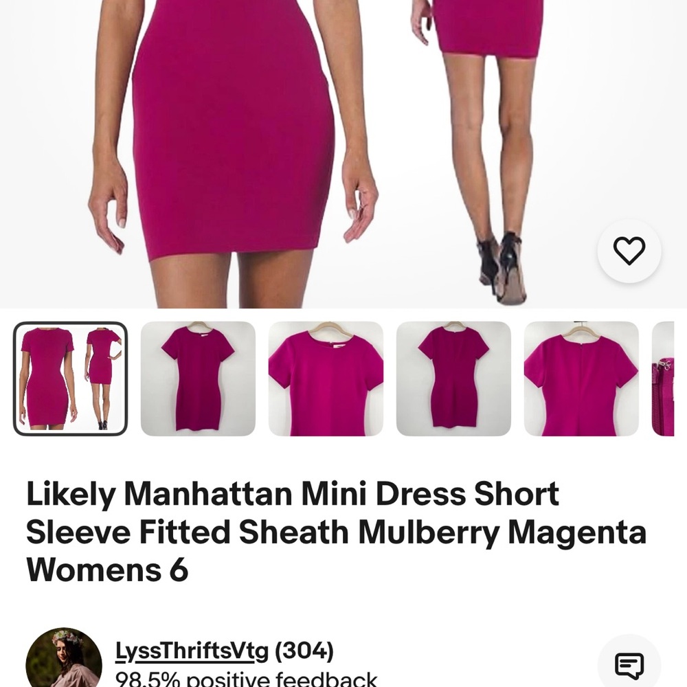 Likely Fuchsia Mini Dress - Picture 2 of 2